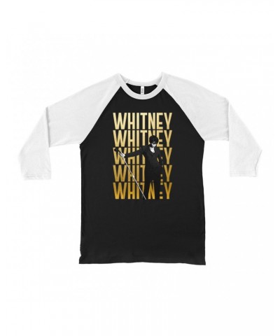 Whitney Houston 3/4 Sleeve Baseball Tee | Whitney Whitney Whitney On Stage Design Shirt $6.26 Shirts