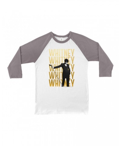 Whitney Houston 3/4 Sleeve Baseball Tee | Whitney Whitney Whitney On Stage Design Shirt $6.26 Shirts