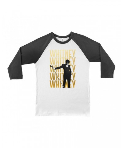 Whitney Houston 3/4 Sleeve Baseball Tee | Whitney Whitney Whitney On Stage Design Shirt $6.26 Shirts