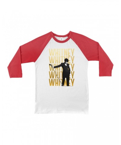 Whitney Houston 3/4 Sleeve Baseball Tee | Whitney Whitney Whitney On Stage Design Shirt $6.26 Shirts