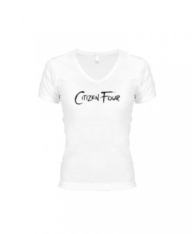 Citizen Four C4 Logo White Women's V-Neck $4.61 Shirts