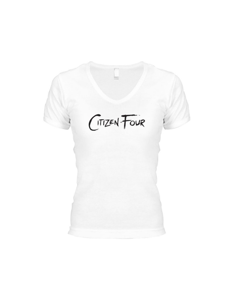 Citizen Four C4 Logo White Women's V-Neck $4.61 Shirts