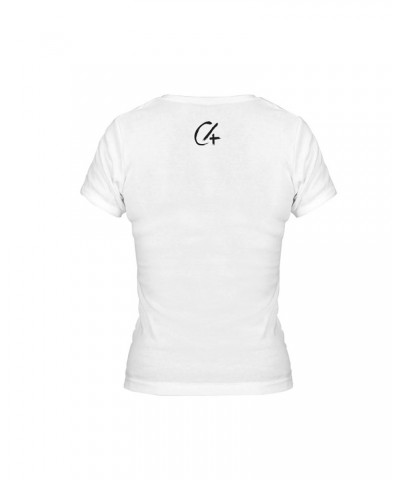 Citizen Four C4 Logo White Women's V-Neck $4.61 Shirts