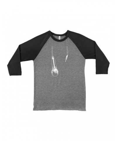 Music Life 3/4 Sleeve Baseball Tee | Let The Mic Hang Shirt $8.27 Shirts