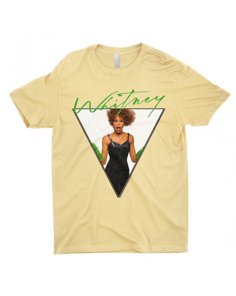 Whitney Houston T-Shirt | 1987 Green Glove Photo Triangle Design Shirt $6.19 Shirts