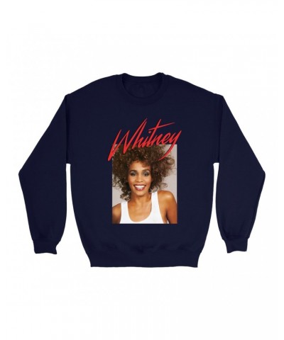 Whitney Houston Sweatshirt | 1987 Photo And Red Logo Image Sweatshirt $8.39 Sweatshirts