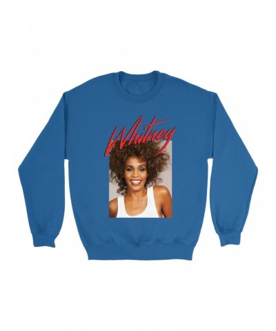 Whitney Houston Sweatshirt | 1987 Photo And Red Logo Image Sweatshirt $8.39 Sweatshirts