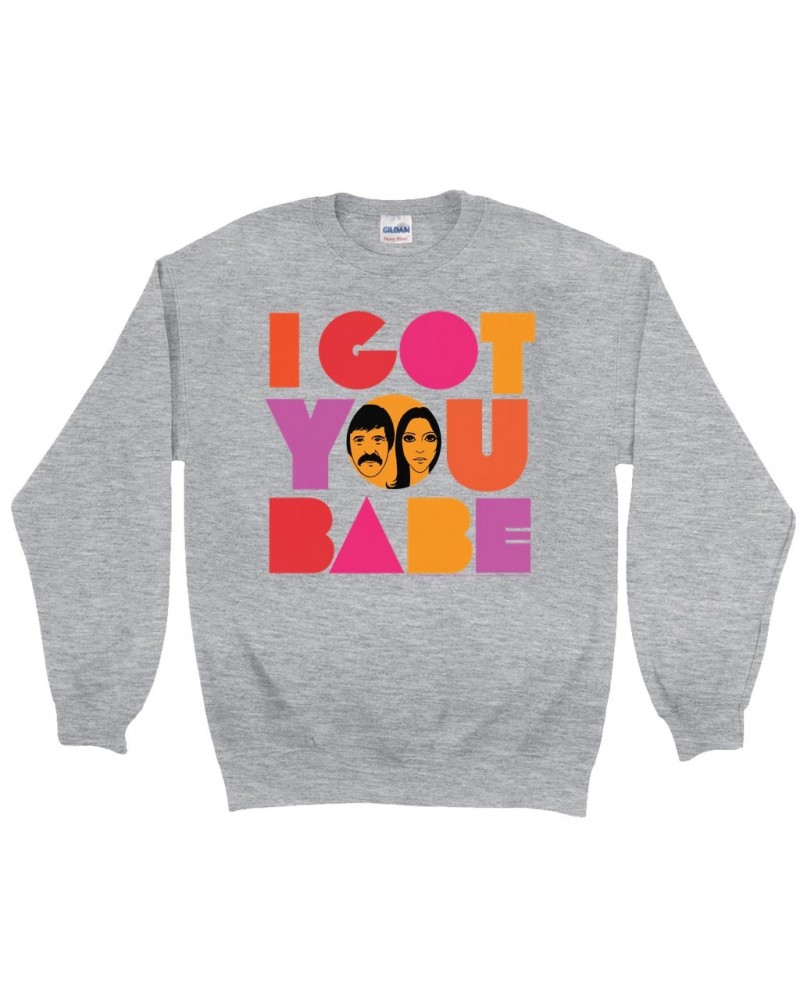 Sonny & Cher Sweatshirt | I Got You Babe Bright Logo Image Sweatshirt $9.75 Sweatshirts