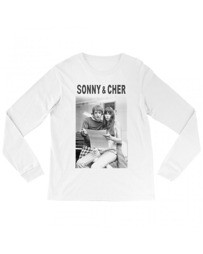 Sonny & Cher Long Sleeve Shirt | 1966 Recording Studio Photo And Logo Shirt $6.11 Shirts