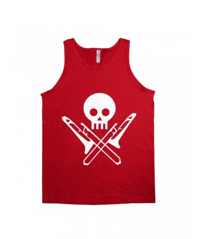 Music Life Unisex Tank Top | Skull And Trombones Shirt $20.15 Shirts