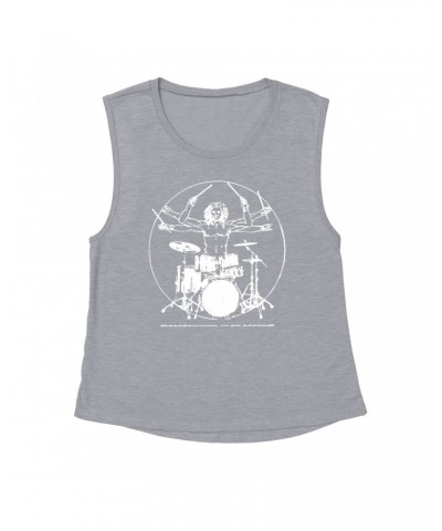 Music Life Muscle Tank | Vitruvian Drummer Tank Top $10.19 Shirts