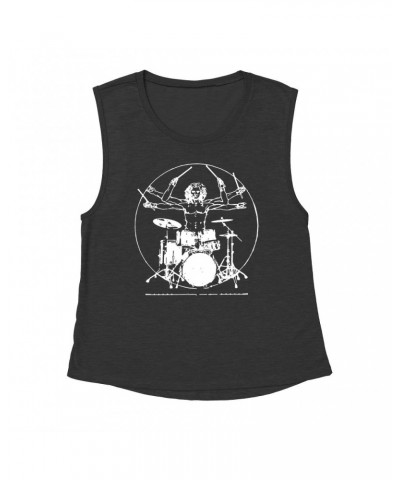 Music Life Muscle Tank | Vitruvian Drummer Tank Top $10.19 Shirts