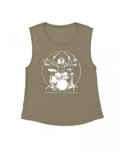 Music Life Muscle Tank | Vitruvian Drummer Tank Top $10.19 Shirts