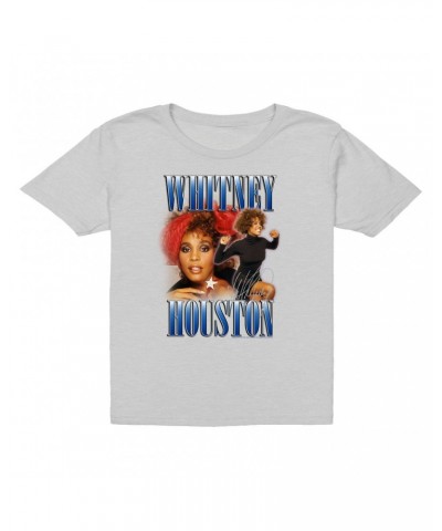 Whitney Houston Kids T-Shirt | Blue Collage Duo Kids T-Shirt $9.35 Kids