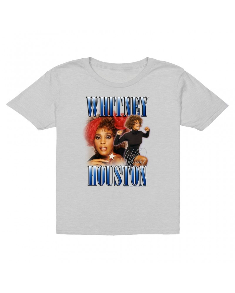 Whitney Houston Kids T-Shirt | Blue Collage Duo Kids T-Shirt $9.35 Kids