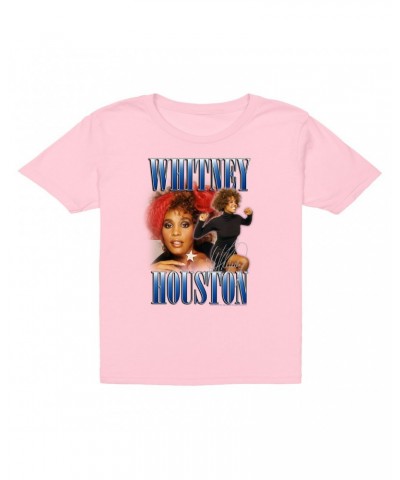 Whitney Houston Kids T-Shirt | Blue Collage Duo Kids T-Shirt $9.35 Kids