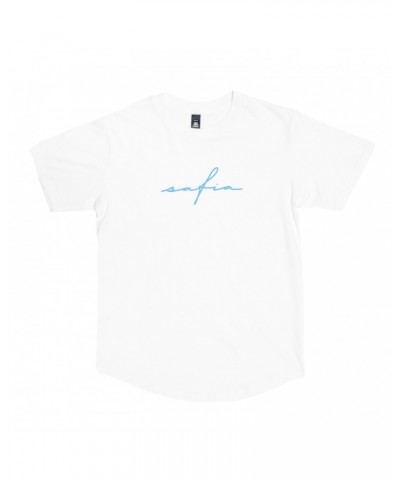 SAFIA Blue Script Tee (White) $5.42 Shirts