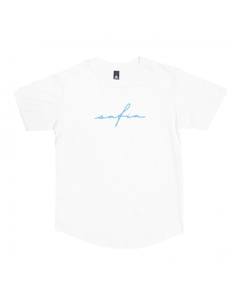 SAFIA Blue Script Tee (White) $5.42 Shirts