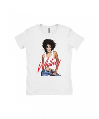 Whitney Houston Ladies' Boyfriend T-Shirt | Just Whitney Shirt $15.57 Shirts