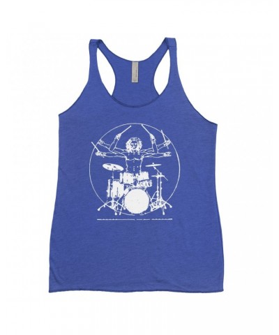 Music Life Colorful Racerback Tank | Vitruvian Drummer Tank Top $5.99 Shirts