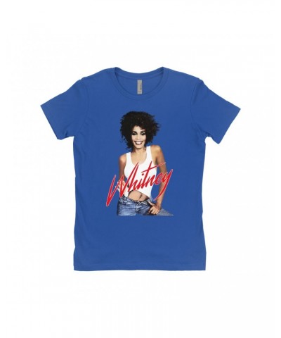 Whitney Houston Ladies' Boyfriend T-Shirt | Just Whitney Shirt $15.57 Shirts