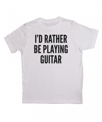 Music Life Kids T-shirt | I'd Rather Be Playing Guitar Kids Tee $8.09 Kids