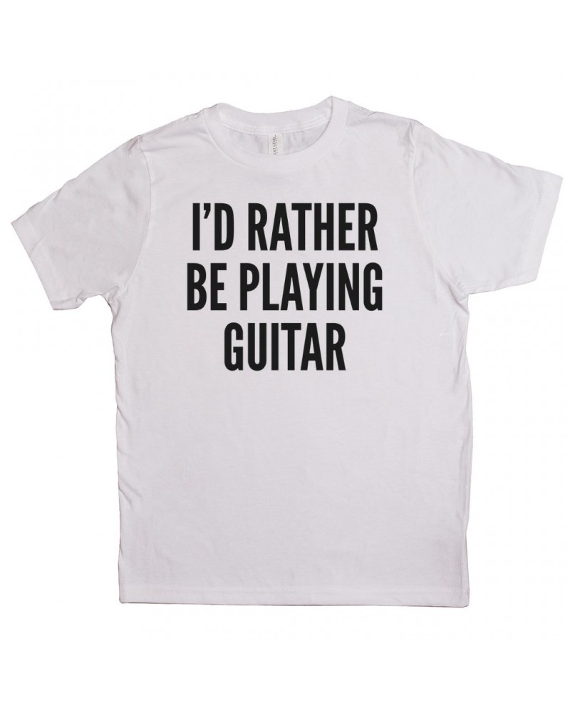 Music Life Kids T-shirt | I'd Rather Be Playing Guitar Kids Tee $8.09 Kids