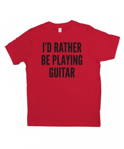 Music Life Kids T-shirt | I'd Rather Be Playing Guitar Kids Tee $8.09 Kids