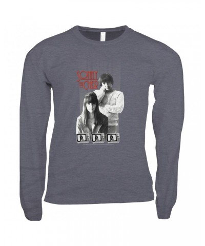 Sonny & Cher Long Sleeve Shirt | Mod TV Black And White Image Shirt $7.04 Shirts