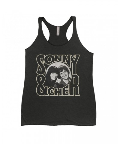 Sonny & Cher Ladies' Tank Top | Retro Logo And Photo Distressed Shirt $9.22 Shirts