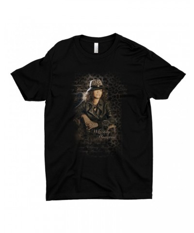 Whitney Houston T-Shirt | Whitney Leopard Hat Photo Design Distressed Shirt $9.45 Shirts