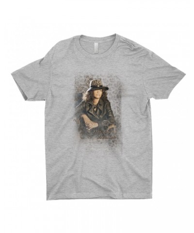 Whitney Houston T-Shirt | Whitney Leopard Hat Photo Design Distressed Shirt $9.45 Shirts