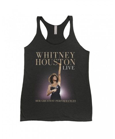 Whitney Houston Ladies' Tank Top | Greatest Performances Live Album Cover Shirt $14.34 Shirts