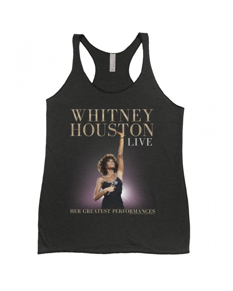 Whitney Houston Ladies' Tank Top | Greatest Performances Live Album Cover Shirt $14.34 Shirts