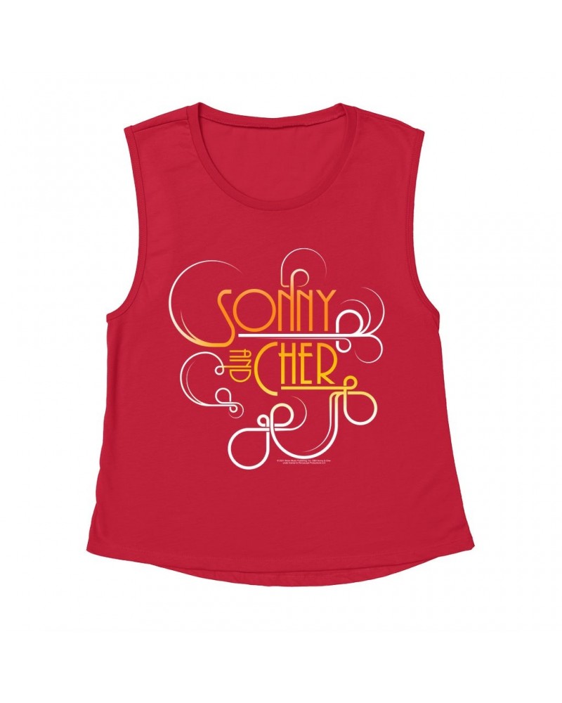 Sonny & Cher Ladies' Muscle Tank Top | Mod TV Retro Logo Shirt $11.49 Shirts