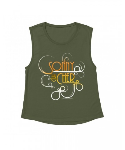 Sonny & Cher Ladies' Muscle Tank Top | Mod TV Retro Logo Shirt $11.49 Shirts