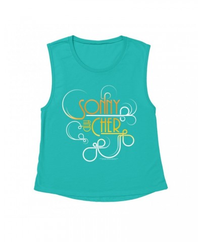 Sonny & Cher Ladies' Muscle Tank Top | Mod TV Retro Logo Shirt $11.49 Shirts