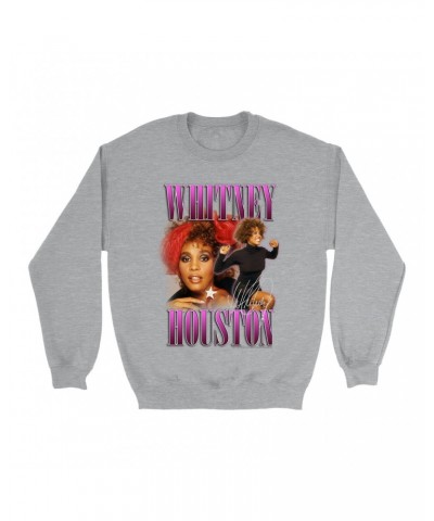 Whitney Houston Sweatshirt | Purple Collage Design Sweatshirt $4.47 Sweatshirts